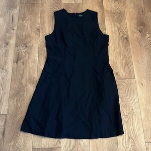 J. Crew Black Sleeveless Crew Neck A-Line Dress